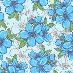 Seamless pattern with blue flowers N8