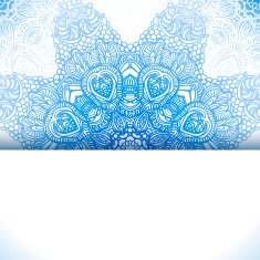 Blue winter round lace background N2
