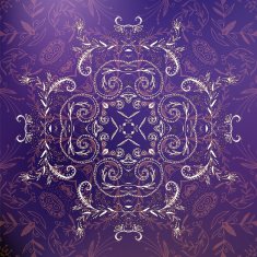 Violet floral ornament mandala background card N2