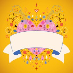 heart with blank ribbon cartoon vector illustration N2