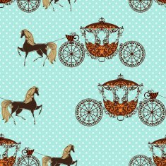 seamless texture horses with carriage N2