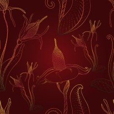 Colored art floral seamless pattern