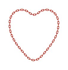 Red chain in shape of heart