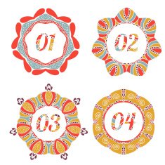 Vintage label options with floral design N2