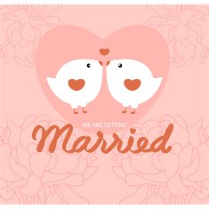 Wedding Invitation card with birds Vector illustration