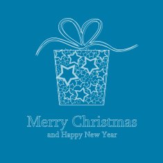 Christmas card with gift box made of stars N4