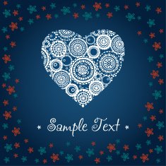 Vintage romantic decorative greeting card with ornamental heart