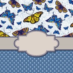 vector vintage frame with butterflies N5