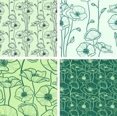 set of 4 seamless floral backgrounds N3