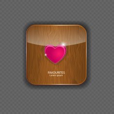 Heart wood application icons vector illustration