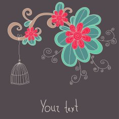 Cute floral vector card N2