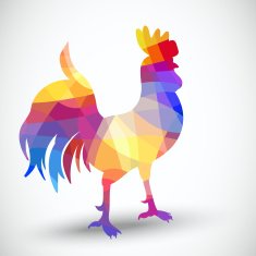 Abstract rooster of geometric shapes N2