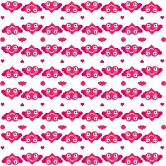 Cute heart characters pattern