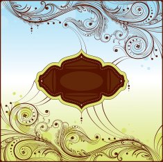 floral retro greeting card