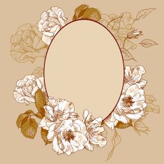 Vintage roses oval frame