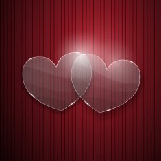 Two hearts from glass