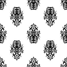 pattern in the old style with curls N7
