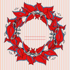 vignette from leaves and branches for congratulation or greeting cards