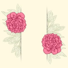 Vector greeting card with peonies N2