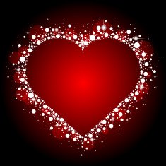Frame with shiny heart