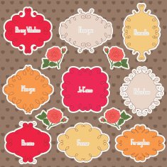 Retro themed digital labels design