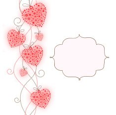 Valentine illustration flowers hearts