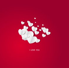 Valentine's card with text and heart shape Vector ilustration N55
