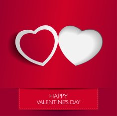 Valentine's card with text and heart shape Vector ilustration N57