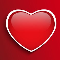 Valentine's Day Heart on Red Background N3