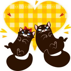 Valentines Day Card with black cats