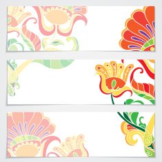 Banners with floral ornament