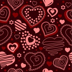 Seamless pattern with red contour shapes
