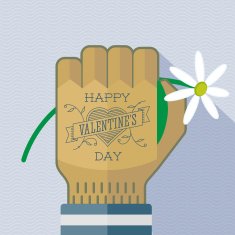 Happy Valentine's Day tattoo greating card