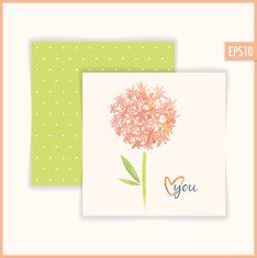 Watercolor Floral Heart Card