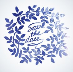 Vector illustration with watercolor leaves N6