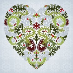 Heart silhouette created by floral ornament N2