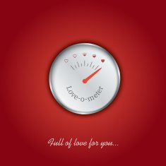 Valentine card with love gauge concept design on red background N2