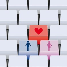 3d love button for couple on keyboard