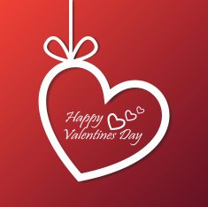 Heart Paper Sticker With Shadow Valentine's day vector illustrat N34
