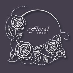 Vintage frame decorated by roses