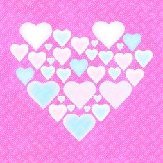 Pink metalplate with hearts