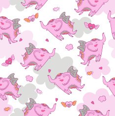 Seamless texture with elephants in love (vector)