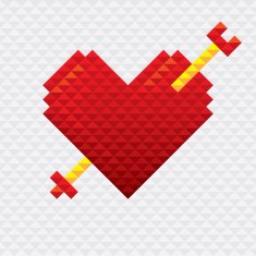 Heart Shape with Arrow Mosaic Style