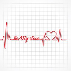 Valentine greeting with heartbeat