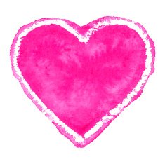 watercolor pink heart N2