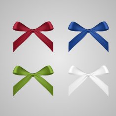 Vector set of ribbon bows
