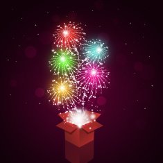 Multicolor Fireworks From Box
