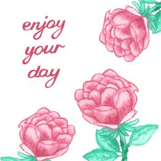 Inspirational card with watercolor roses