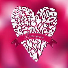 White lace ornamental heart Greeting card