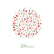 vector watercolor flower card N5